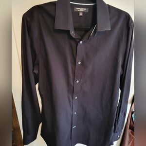 Banana Republic Grant Fit, Black men’s dress shirt, non iron stretch 100% cotton